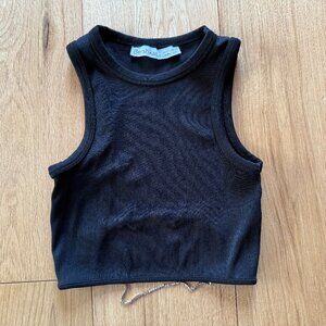 Adorable little black top with dramatic sparkly back, Bershka, S